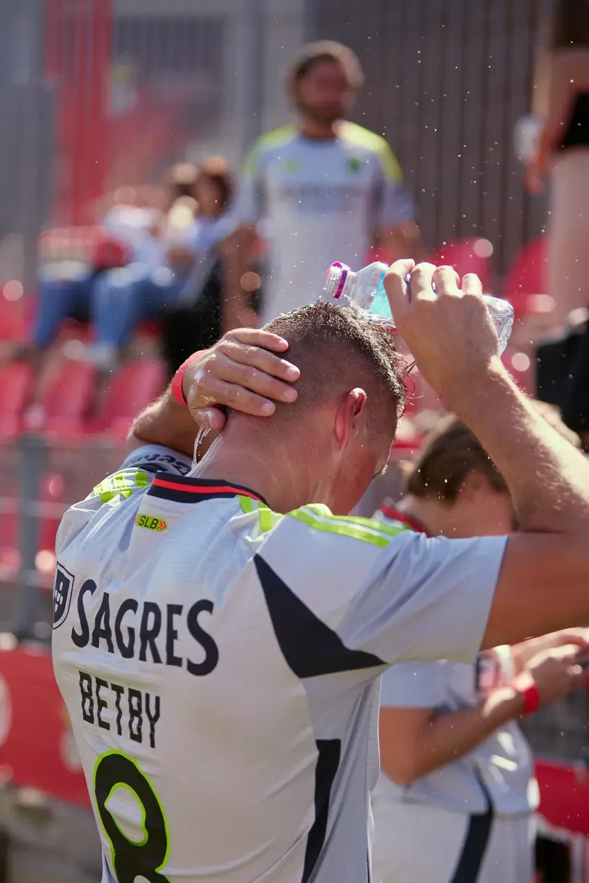 Players celebrating after a goal at the championship