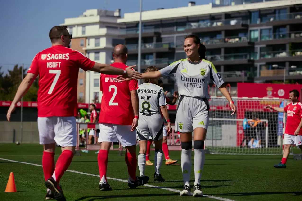 Players shaking hands after the final whistle