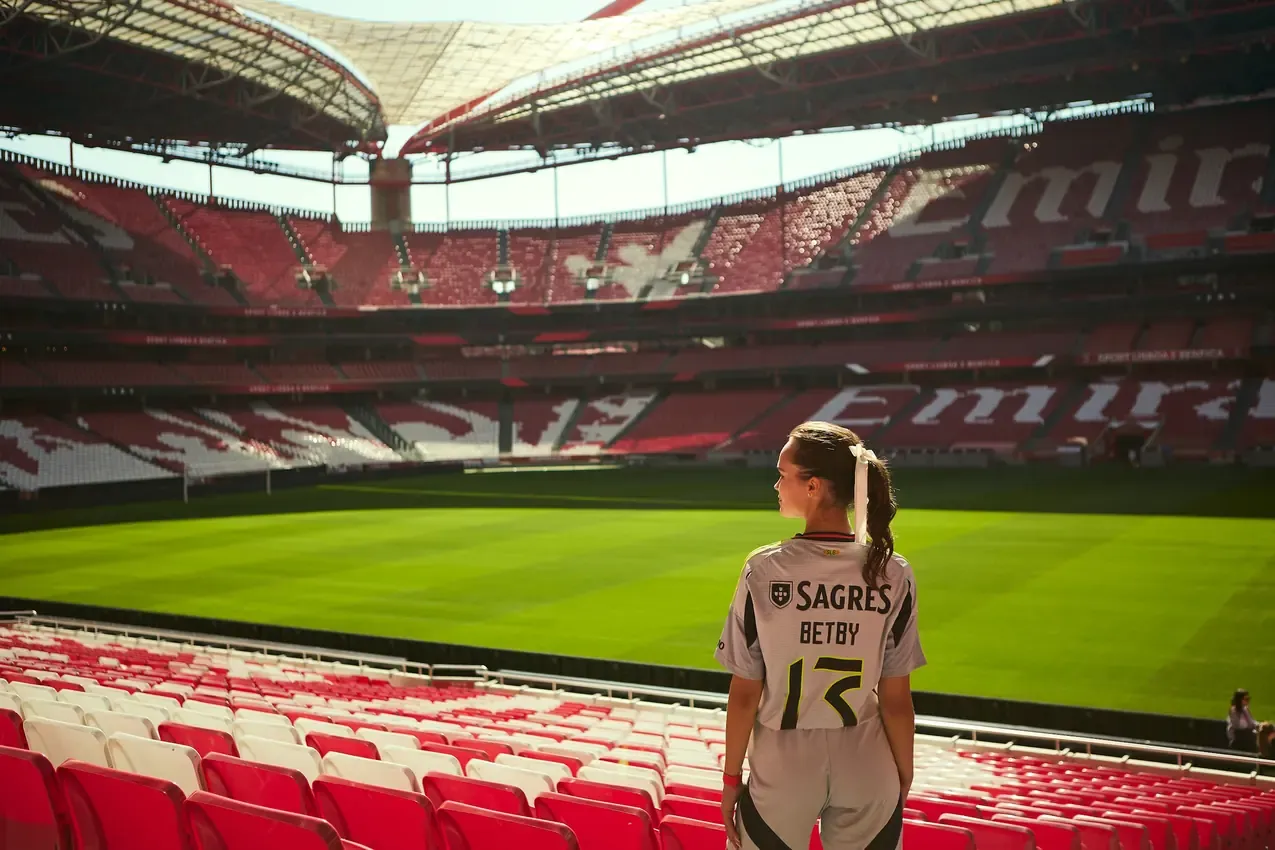 Betby player looking out over the empty stadium