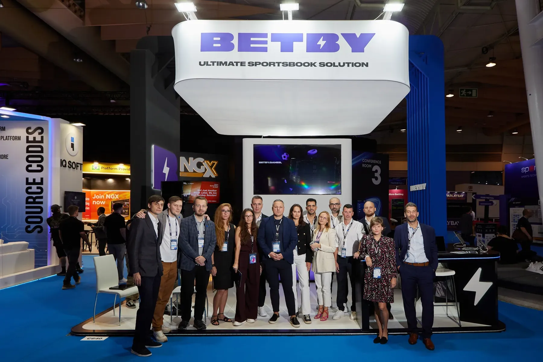 Full Betby team photo at their SBC Summit 2024 stand